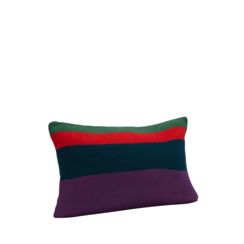 Line Coussin Tricoté Vert/Rouge/Violet