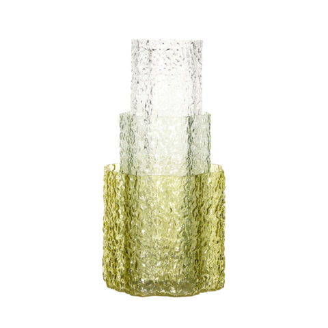 Triple Vases Green/Clear (set of 3)