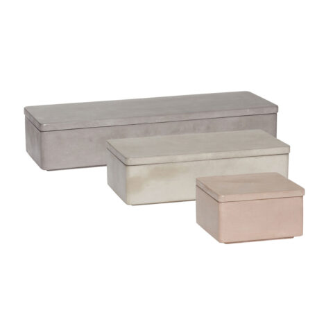 Umber Storage Jars Rectangular Grey (set of 3)