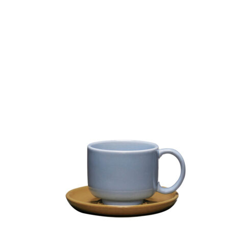 Amare Cup/Saucer Light blue/Brown