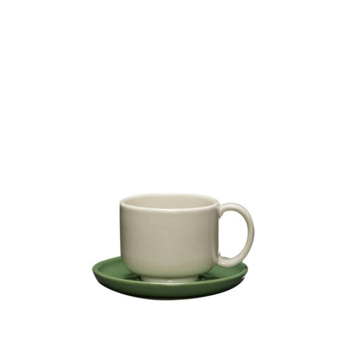 Amare Cup/Saucer Sand/Green