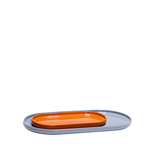 Amare Serving Trays Light blue/Orange (set of 2)