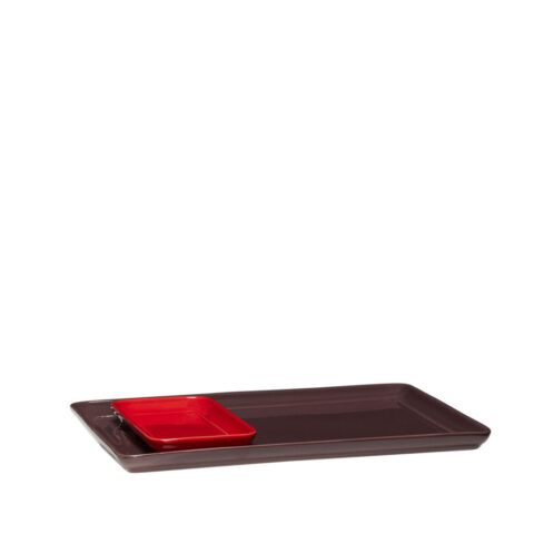 Amare Tray Burgundy/Red (set of 2)