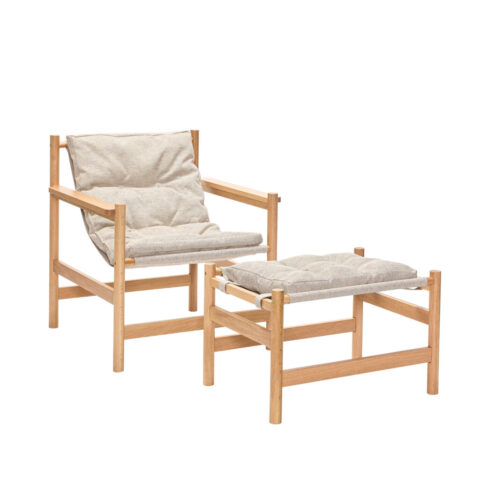 Heritage Armchair/Footstool Natural/Beige