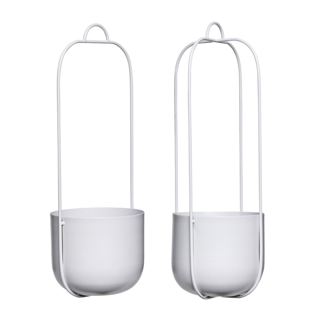 Lotus Hanging Pots Light grey (set of 2) - Hübsch