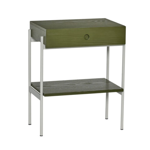 Noir Bedside Table Green/Off white