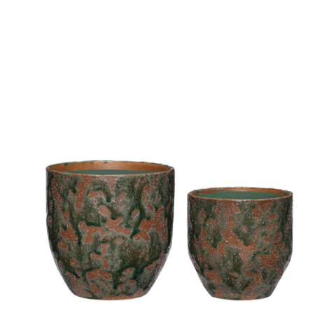 Normu Pots Brown/Green (set of 2)